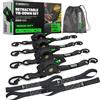 Rhino USA Cinghie a Cricchetto Retrattili (4 Pezzi) 2,5cm x 3m - 540kg