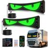 ZIMAOER Occhi LED per Camion e Auto, Lampade Devil Eyes per Auto, Display LED Flessibile e Programmabile, Schermo Scorrevole Personalizzabile per Pubblicità e Segnaletica (2pz 60x12cm)