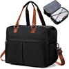 HPLQQ Borsone da Viaggio Donna Bagaglio a Mano Easyjet 45x36x20, Borsa Sportiva Borsone da Palestra, Borsa da Weekend, Ospedale Parto, Danza Espandibile,B05-Nero-Marrone