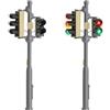 Evemodel 2 pezzi pista H0 1:87 modello sinistro semaforo stradale pedonale e LED lampada veicolo