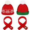 YIZHIXIANGQ 4 Pezzi Cappelli e Sciarpa di Natale, Carino Accessori Natalizi per Decorare Bambole e Animali Domestici (A