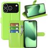 Fertuo Cover per iPhone 17 Pro, Custodia Portafoglio Cover a Libro in Pelle Flip Case con Silicone Bumper, Fibbia Magnetica, Porta Carte, Kickstand, per iPhone 17 Pro, Verde