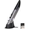 Lychee Mouse Penna Wireless,2.4GHZ Ottico Wireless Optical Mini Pen Mouse con Receiver USB 500/1000 DPI Regolabile per Windows 2000/XP/Vista/7 Linux Mac Sistema Operativo Android (Grigio 01)