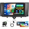 Inefala 2+64GB Android 15 Autoradio per Mercedes-Benz Smart Fortwo 451 2011-2015 Stereo 9 Pollici Schermo Touchscreen con Wireless Carplay Android Auto con Bluetooth, GPS, SWC, Retrocamera AHD