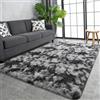LIHUANE Tappeto Shaggy Tappeto a Pelo Lungo 90 x 140 cm Design Moderno Super Morbido Morbido e Ad Alta Resistenza Facile da Pulire Lavabile per Camera da Letto Interni, Grigio Scuro
