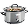 Crock-Pot Crockpot Pentola per Cottura Lenta, Slow Cooker, Capienza 3.5 litri, fino a 4 Persone, 2 Impostazioni Cottura e Funzione Mantenimento in Caldo, 210 W, Ceramica, Argento