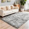 LIHUANE Tappeto Shaggy Tappeto a Pelo Lungo 90 x 140 cm Design Moderno Super Morbido Morbido e Ad Alta Resistenza Facile da Pulire Lavabile per Camera da Letto Interni, Grigio Chiaro