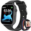 Alutoria 4G Smartwatch Bambina, Orologio GPS Bambini, Con Videochiamata e Telefono, WIFI/GPS/LBS Contapassi/Ricevi SMS SOS Modalità Scuola Sveglia, Regali per Bambini Dai 4 Anni in Su, Nero tenue