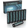 POWEROWL Batteria POWEROWL 1,5 V AAA per dispositivi high-tech batterie al litio ad alta capacità di lunga durata (non ricaricabili) (8 x AAA)