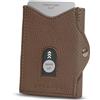 DYKANBO Portatessere Uomo Tascabile - Portafoglio Uomo Slim con Portamonete - Portafoglio Uomo Piccolo - Portacarte di Credito da Uomo - Portafoglio Uomo con Portamonete - Porta Carte (Marrone scuro)