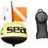 SEAC Boa Sferica, Fluorescente di Segnalazione con Bandierina e Sagola 25 mt Unisex Adulto, Giallo, 57 cm Sacca Portapesci con Rete a Sgancio Rapido