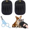 KEORHEZ 2 guanti magnetici per la rimozione dei peli di animali domestici, guanti di pelliccia per gatti, con forbici per artigli, depilazione elettrostatica, per divani e vestiti, rimozione dei peli (nero)