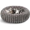 Arquiel Cuccia per Gatti Rotonda, Cuccia Lavabile Rilassante per Animali Domestici, Letto Ultra Morbido per Cuccioli di Piccola Taglia con Fondo Antiscivolo (50×50 cm, Grigio)