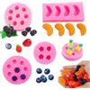 Cohentbliss 5 Pezzi Stampo Silicone Frutta Stampo Cioccolato Ananas Fragola Arancia Mirtillo Gelso Stampi Frutta Decorativo per candele di cera fai da te, sapone, torte, cupcake.