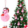 Amyhill 6 ornamenti a forma di fenicottero rosa con cappello di Babbo Natale per decorazioni natalizie