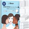 LitBear Toppe grandi per pimple (7 misure 112 patch), patch Big Acne, bende XL idrocolloide per tutto il viso, fronte, mento, naso, corpo, schiena, collo e petto, ovale, luna, quadrato idrocolloide