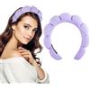 Yolev Cerchietto per Capelli da Spa da Donna Fascia per Trucco Spugna Morbida Cura Della pelle Fascia per Capelli Accessori per Capelli per Lavare il Viso Struccante Doccia Cura della Pelle (Viola)
