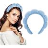 Yolev Cerchietto per Capelli da Spa da Donna Fascia per Trucco Spugna Morbida Cura Della pelle Fascia per Capelli Accessori per Capelli per Lavare il Viso, Struccante, Doccia, Cura della Pelle (blu)