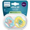 Philips Avent Succhietti Ultra Air 18m+ Scimmia e Ranocchio, a base vegetale - Set da 2 ciucci - Philips Avent