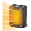 Pelonis Mini Termoventilatore 2000W con Due Livelli di Calore, Riscaldatore Elettrico in Ceramica per il Bagno, Controllo della Temperatura, Riscaldamento per Ufficio