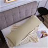 Poligino Federe Cuscini Letto Matrimoniale Cotone 45x150 cm 1 PCS, Federe Certificato Oeko-TEX in Premium Cotone 110GSM, Morbida e Traspirante, Ipoallergenica -Beige