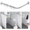 AUBWIG Tenda Doccia Binario Estensibile In Acciaio Inox A Forma Di L Vasca Da Bagno Angolo Doccia Tenda Asta Nessuna Foratura Per Negozio Di Abbigliamento Bagno(75-95cmx90-130cm)