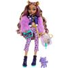 Monster High - Clawdeen Wolf, bambola dal look mostruoso con cucciolo Crescent e accessori inclusi, tra cui zaino, snack e agenda per la scuola, giocattolo per bambini, 4+ anni, HRP65