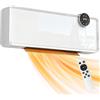 HOMCOM Stufa Ceramica Elettrica 2000W, Termoventilatore da Parete con 3 Modalità, Ventilatore e Riscaldamento Regolabile, Timer Settimanale/24 Ore, Rilevazione Finestra Aperta e Telecomando, Bianco