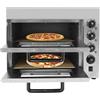 Loohacp Forno per pizza, 3000 W, elettrico in acciaio inox, professionale, doppio forno per pizza, pane e prodotti da forno, intervallo di temperatura 50-350 ℃
