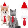 MELLIEX 2 Pezzi Costume di Natale per Animali Domestici, Natalizio Costumi Cappello da Babbo Natale e Papillon Regolabile per Cane Gatto（Piccolo）
