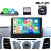Rimoody 4G+64G Android Autoradio per Ford Fiesta 2009-2017 9 Pollici HD Senza Fili Carplay Autoradio con Android Auto Navi GPS Mirror Link Bluetooth WiFi/FM/RDS/EQ/USB Comandi al Volante Telecamera Posteriore