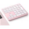 Nulea Tastiera numerica portatile wireless Bluetooth 5.0 e 2.4G, ricaricabile tramite USB-C, a 34 tasti, compatibile con laptop, Mac, iMac, tablet e PC desktop, colore oro rosa.