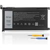 K KYUER WDX0R WDXOR Batteria per Dell Latitude 3480 3580 3189 3379 Inspiron 15 5565 5567 5568 5578 5579 7560 7570 7573 7579 7580 7569 5368 5378 5379 7368 7378 7460 5765 5767 5770 Vostro 5468 5568 3CRH3