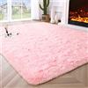 VanderHOME Morbido Tappeto a Pelo Lungo Antiscivolo Shaggy Rettangolare Tappeto Salotto Pelo Lungo Soggiorno per camera da Letto Soggiorno Decorazione Rosa-160 * 200cm