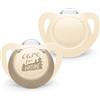 NUK for Nature Baby Dummy | 6-18 mesi | Succhietti in silicone sostenibile | realizzati al 100% con materie prime naturali | Crema | 2 pezzi
