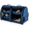 Generic Borsa trasportino per gatti, 2 scomparti, trasportino da viaggio per animali domestici con amache e tappetini rimovibili, imbottitura a doppio lato, lettiera portatile, per gatti, cuccioli