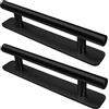 LYCXAMES 2 maniglie autoadesive per mobili, in acciaio inox, senza foratura, maniglie per mobili da cucina, porte scorrevoli, porta del balcone, finestre, 150 mm, colore nero