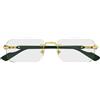 Gucci Occhiali da Vista GG1221O 005 Oro Verde/Trasparente Uomo