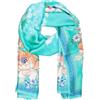 QUEEN HELENA Foulard Effetto Seta Fazzoletto Leggero Morbido con Fantasia Elegante Donna SC024 (Verde Acqua)
