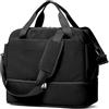 HPLQQ Borsone da Viaggio Donna Bagaglio a Mano Ryanair 40x30x20, Borsa Sportiva Borsone da Palestra con Scomparto per le Scarpe, Borsa da Weekend, Ospedale Parto, Danza,C02-Nero