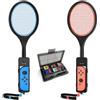 Tendak Set di 2 Racchette da Tennis per Nintendo Switch 2 Joy Con, Racchetta per Switch Joycon Controller, Mario Tennis Fever & Aces, Swith Sports con Custodia per Carte 12 in 1