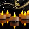 Jialine Confezione da 24 lumini a batteria, realistici, a batteria, senza fiamma, a LED, tremolanti, 200 ore in giallo caldo, per matrimoni, San Valentino, Halloween, Natale