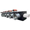 Plenum in poliuretano espanso a 7 zone con serrande motorizzate Lindab da 160 o 200 mm con attacco laterale VMC