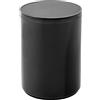 mDesign bidone della spazzatura con coperchio a patta per il bagno o la cucina - cestino rotondo in plastica - cestino da bagno compatto ed elegante - nero