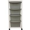 Carrello millenium bianco e tortora in legno e plastica, 36,5x37,5x82 cm