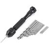 Walfront Trapano a Mano Morsa di Precisione con Punte Elicoidali 25Pz HSS Set Utensili Rotativi, Portata Mandrino 0,3-3,6 mm