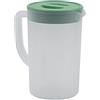 Fdit Brocca di plastica di grande capacità con coperchio, caraffa fredda di latte e succo da 2,7 l e brocca per tè freddo, brocca d'acqua di moda semplice per la casa (Verde Matcha)