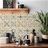 HORIWE Adesivi per piastrelle in stile mosaico, 24 pezzi, PVC, adesivi per piastrelle, piastrelle marocchine, autoadesivi, impermeabili, per cucina, armadio, mobili, tavolo