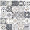 HORIWE Mosaico Muro Piastrelle Adesivi 24 Pezzi PVC Piastrelle Adesivi Marocco Autoadesivo Carta da parati Impermeabile Adesivi murali per la cucina, guardaroba, da tavolo (15x15cm(6x6),Marocco)