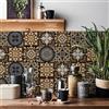 HORIWE Mosaico Muro Piastrelle Adesivi 24 Pezzi PVC Piastrelle Adesivi Marocco Autoadesivo Carta da parati Impermeabile Adesivi murali per la cucina, guardaroba, da tavolo (15x15cm(6x6),Marrone)